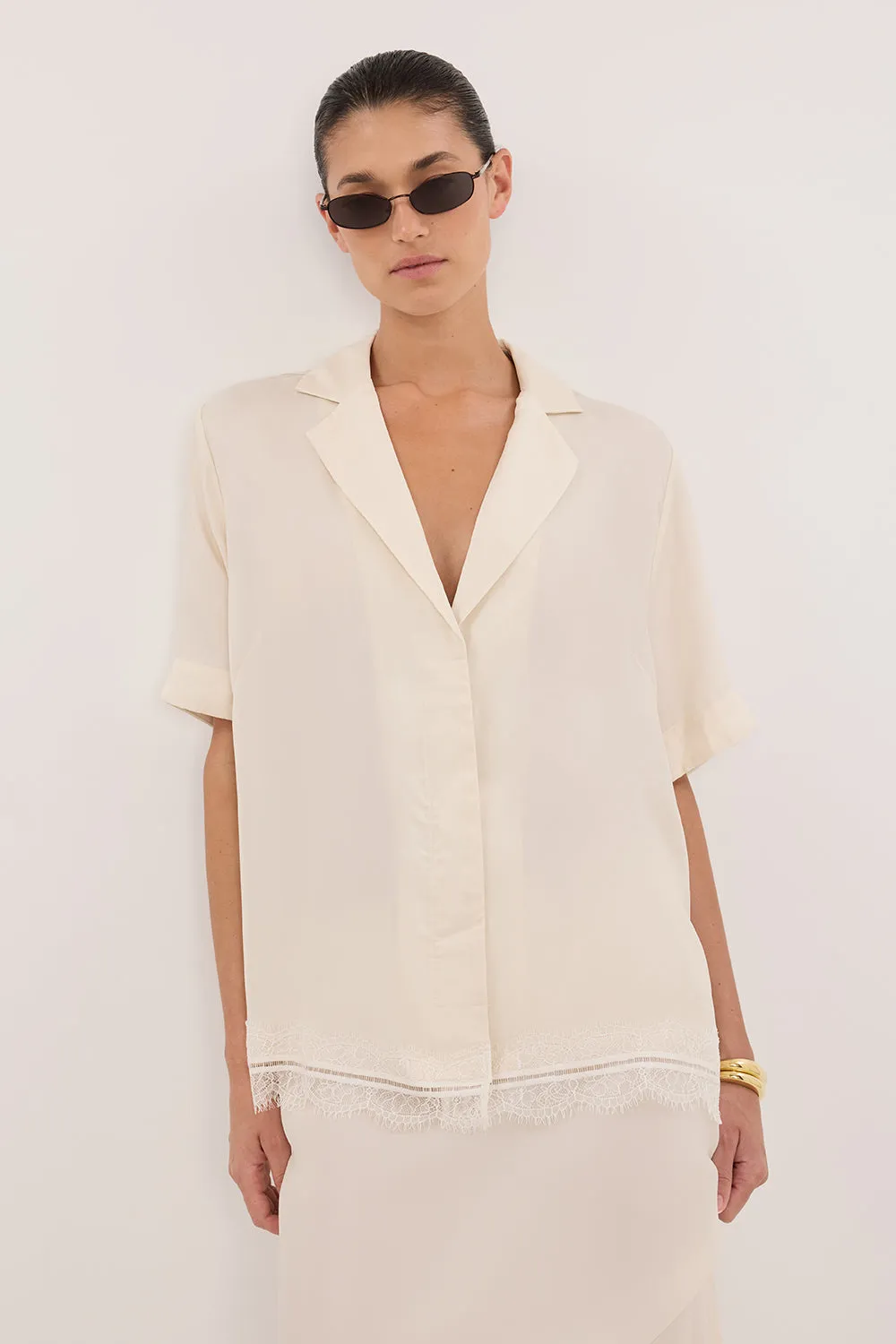 ANDREA SANDSTONE CUPRO LACE SHIRT sold by Dissh product image thumbnail 3