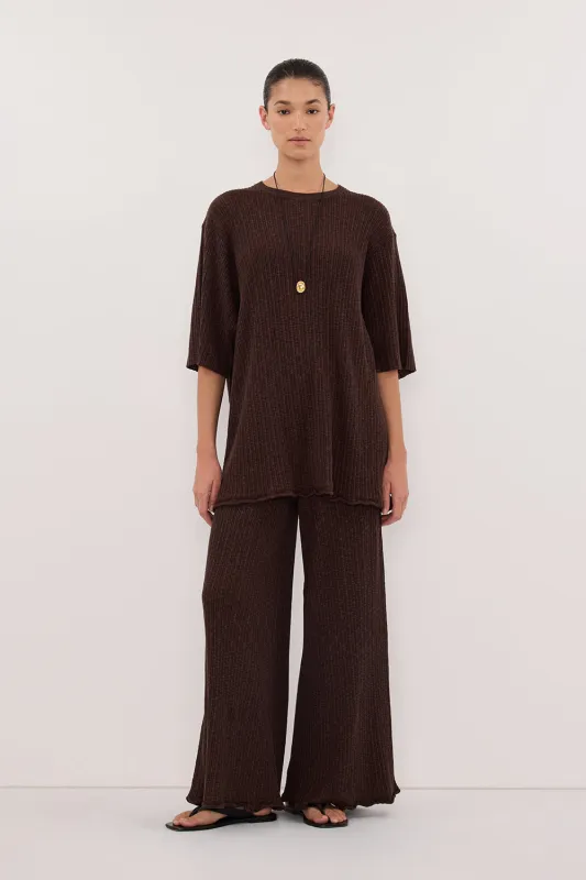 MAX CHOC WIDE LEG KNIT PANT sold by Dissh