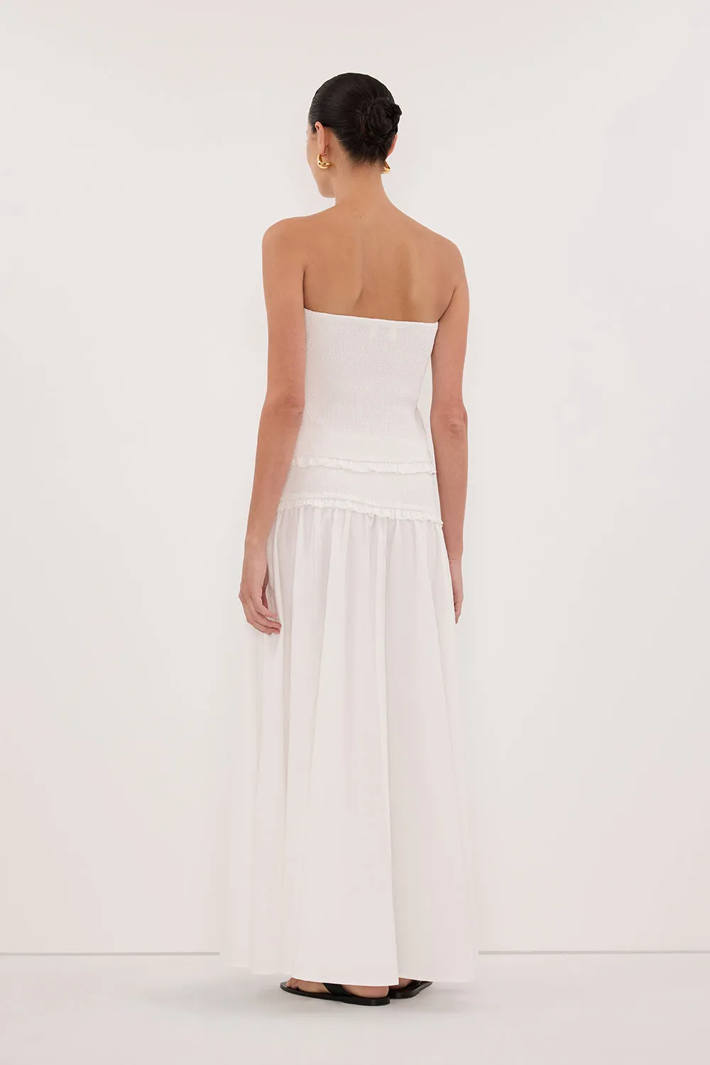 EDIE WHITE COTTON MIDI SKIRT sold by Dissh product image thumbnail 4