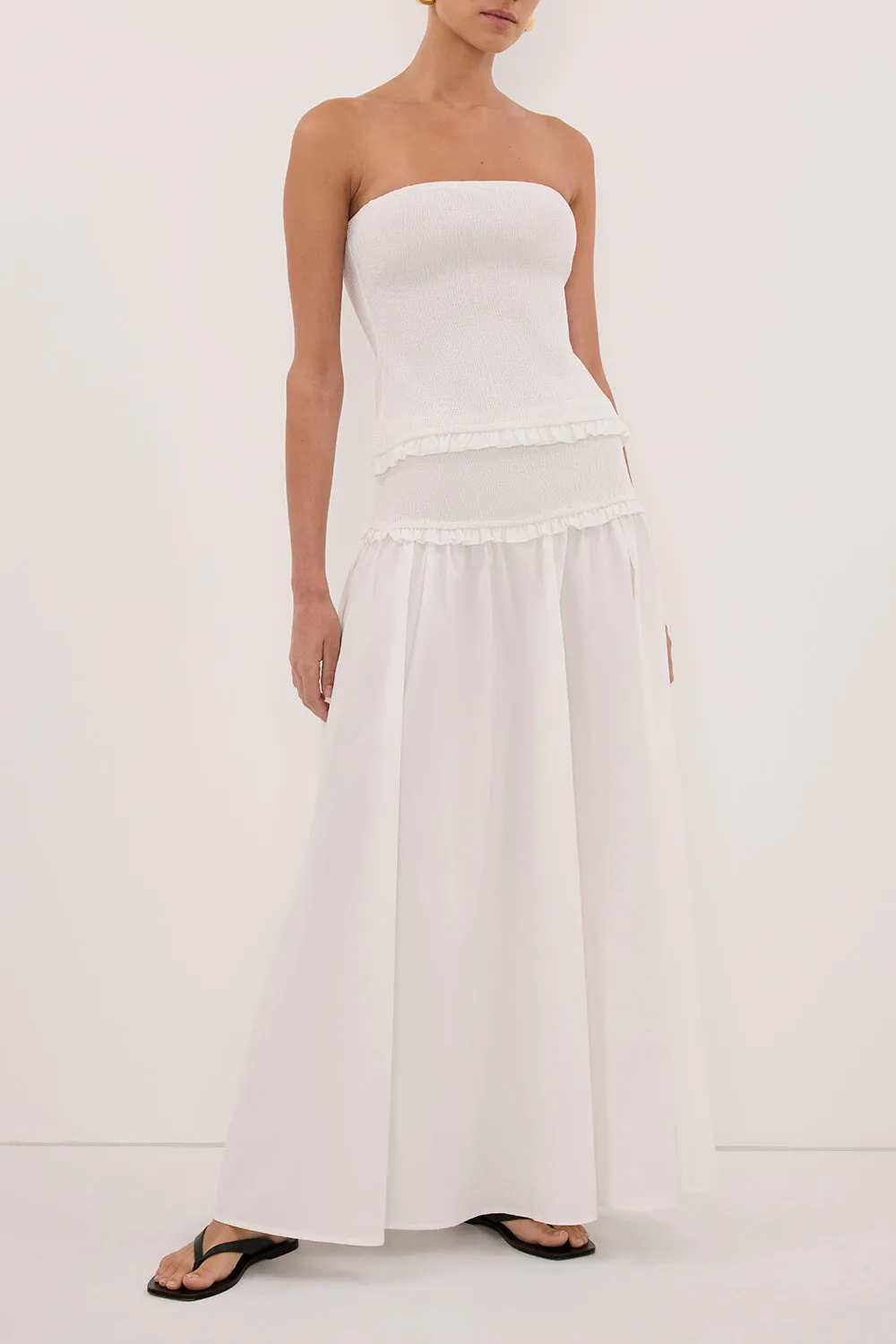 EDIE WHITE COTTON MIDI SKIRT sold by Dissh product image thumbnail 2
