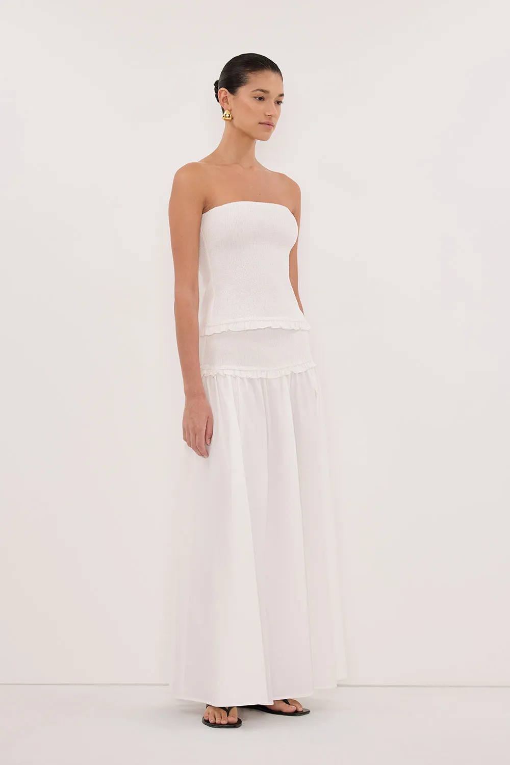 EDIE WHITE COTTON MIDI SKIRT sold by Dissh product image thumbnail 3