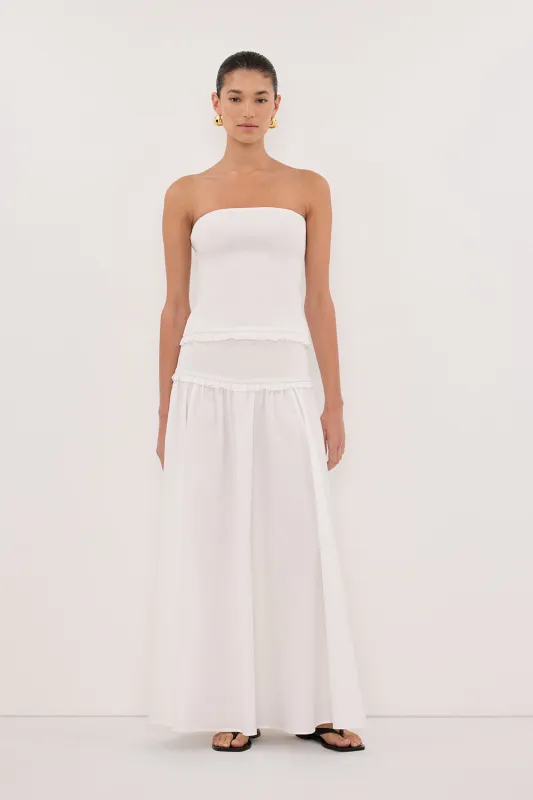 EDIE WHITE STRAPLESS COTTON TOP sold by Dissh
