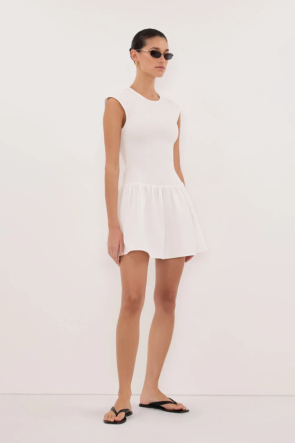 RUBI WHITE COTTON MINI DRESS sold by Dissh product image thumbnail 4