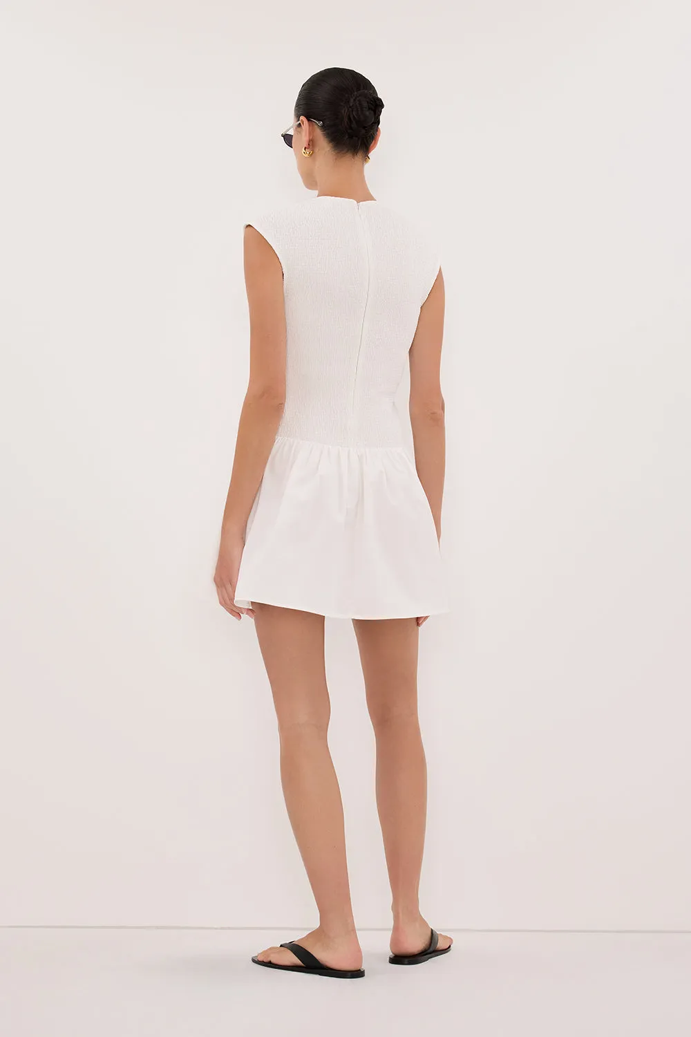 RUBI WHITE COTTON MINI DRESS sold by Dissh product image thumbnail 5