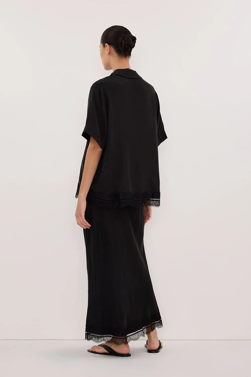 ANDREA BLACK CUPRO LACE SHIRT sold by Dissh product image thumbnail 4