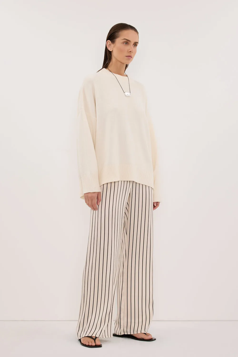ADRIENNE CREAM STRIPE SILK PANT sold by Dissh product image thumbnail 3