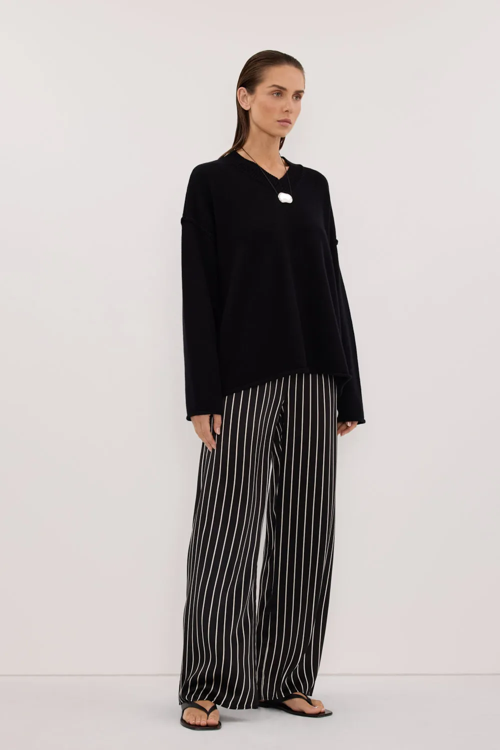 ADRIENNE BLACK STRIPE SILK PANT sold by Dissh product image thumbnail 3