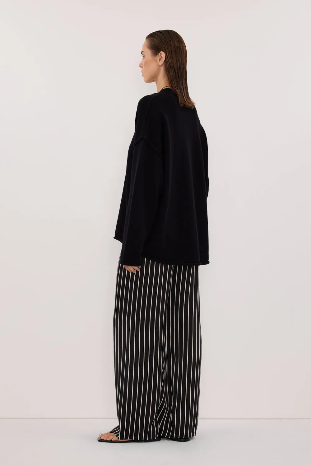 ADRIENNE BLACK STRIPE SILK PANT sold by Dissh product image thumbnail 4
