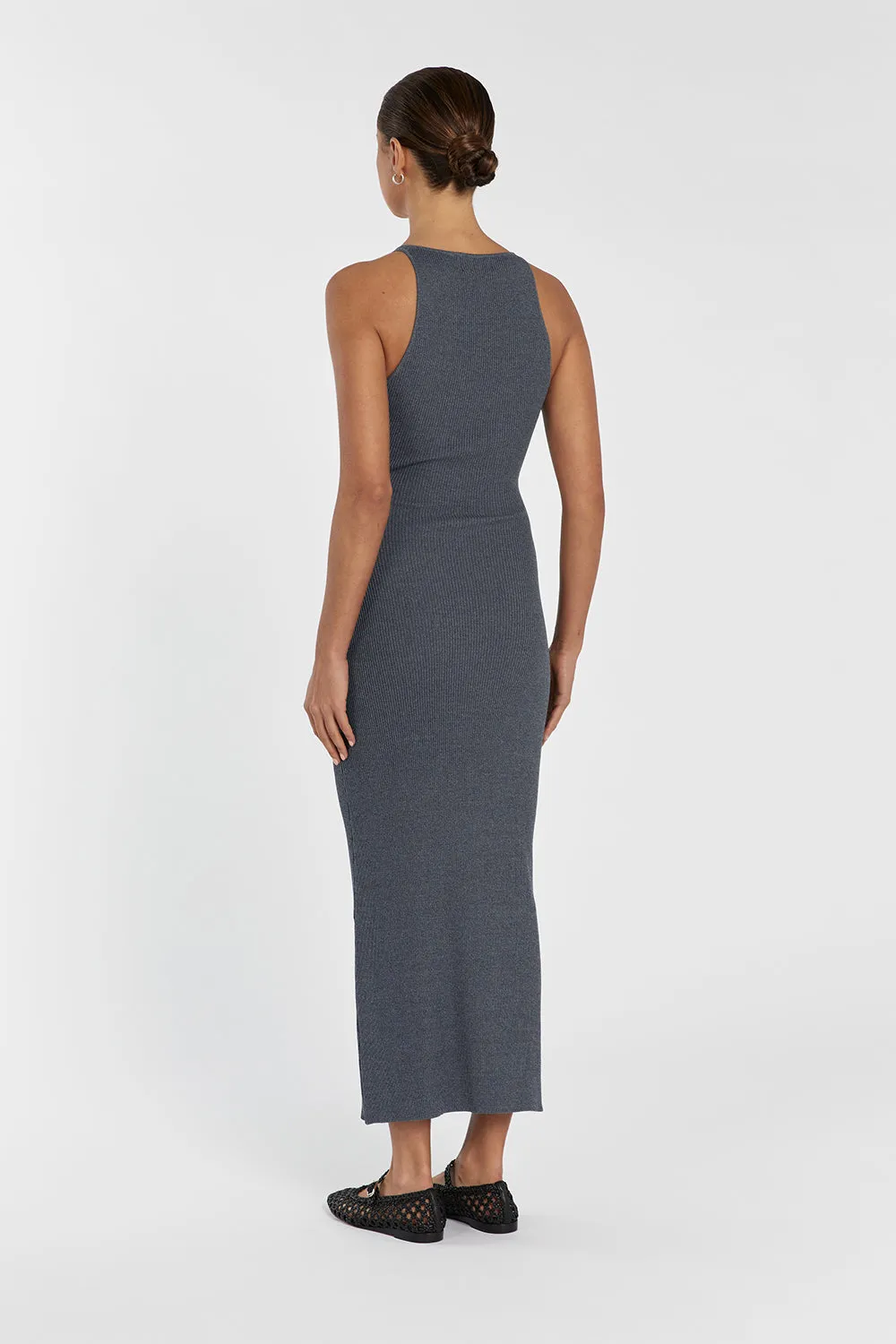 ZION DARK GREY MARLE KNIT MIDI DRESS sold by Dissh product image thumbnail 4