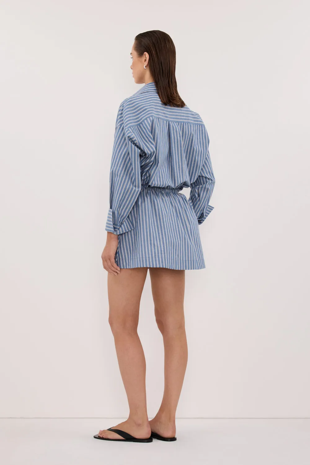 GRACIE LONG SLEEVE BLUE STRIPE SHIRT sold by Dissh product image thumbnail 4