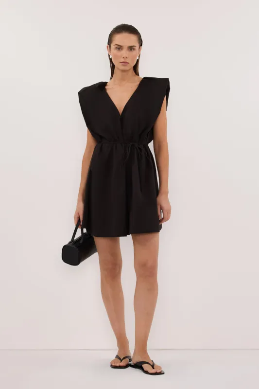 SABRE BLACK COTTON MINI DRESS sold by Dissh