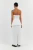 LARA WHITE LINEN STRAPLESS TOP sold by Dissh