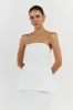LARA WHITE LINEN STRAPLESS TOP sold by Dissh