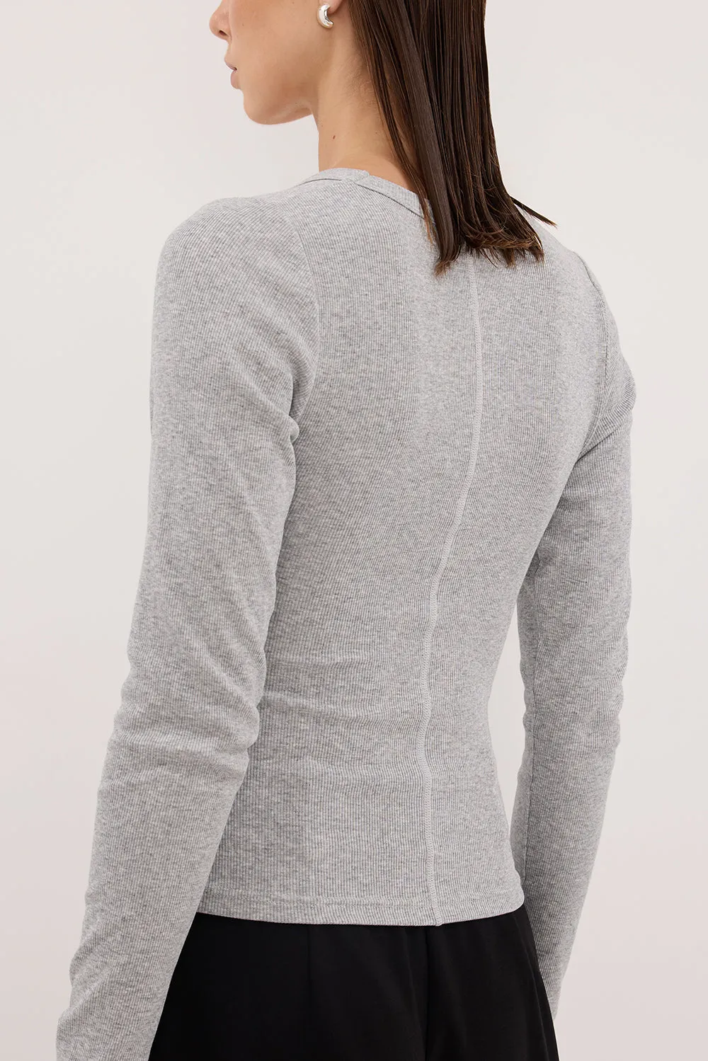 YASMIN SILVER MARLE LONG SLEEVE TOP sold by Dissh product image thumbnail 5