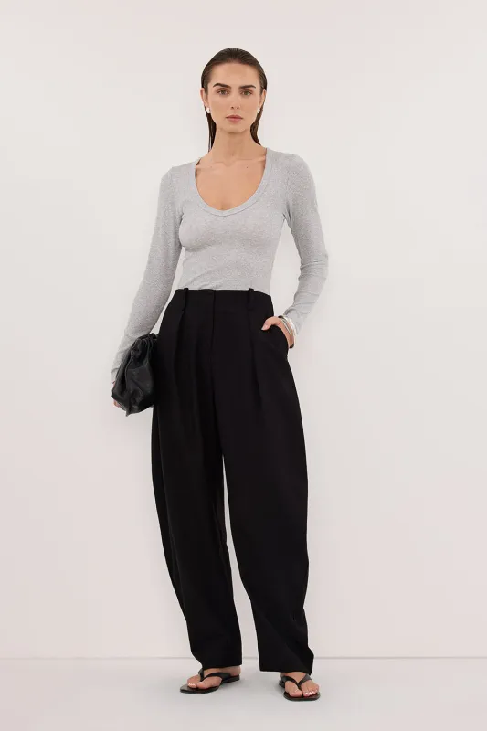 YASMIN SILVER MARLE LONG SLEEVE TOP sold by Dissh