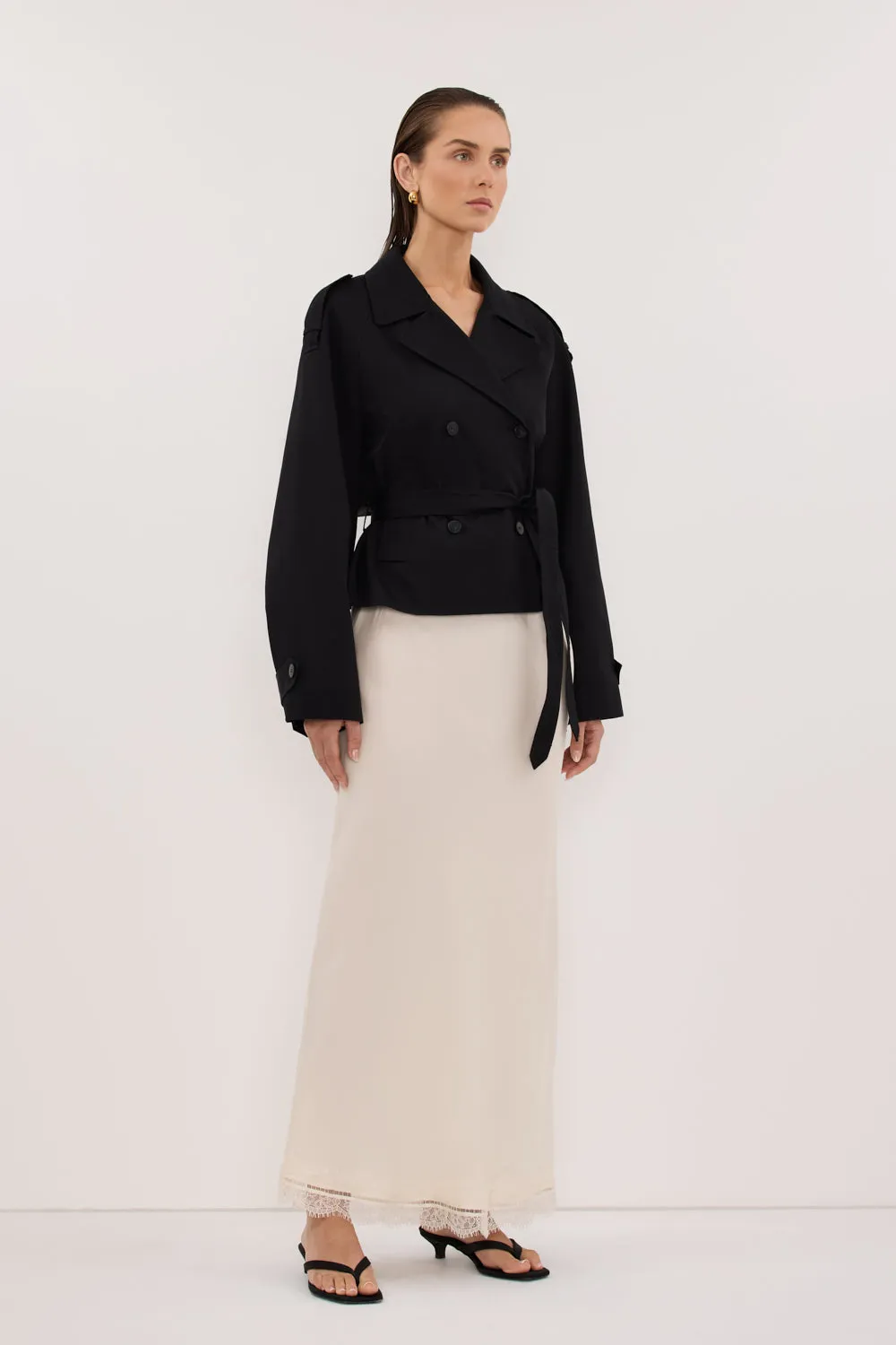 GABRIEL BLACK CROPPED TRENCH COAT sold by Dissh product image thumbnail 3
