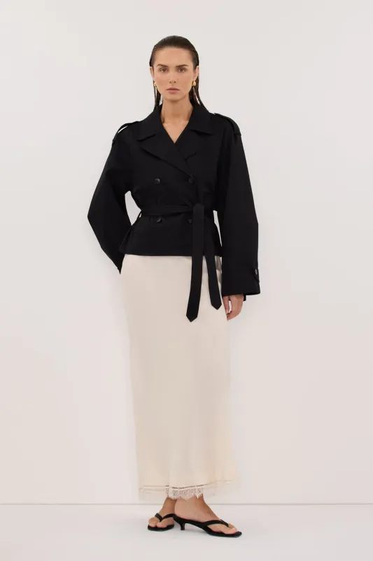GABRIEL BLACK CROPPED TRENCH COAT sold by Dissh