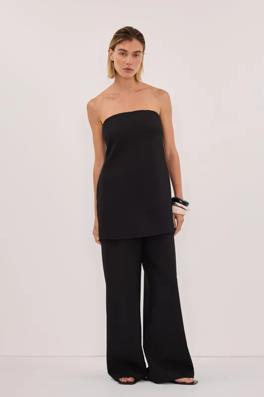 CYRUS BLACK STRAPLESS TUNIC TOP sold by Dissh