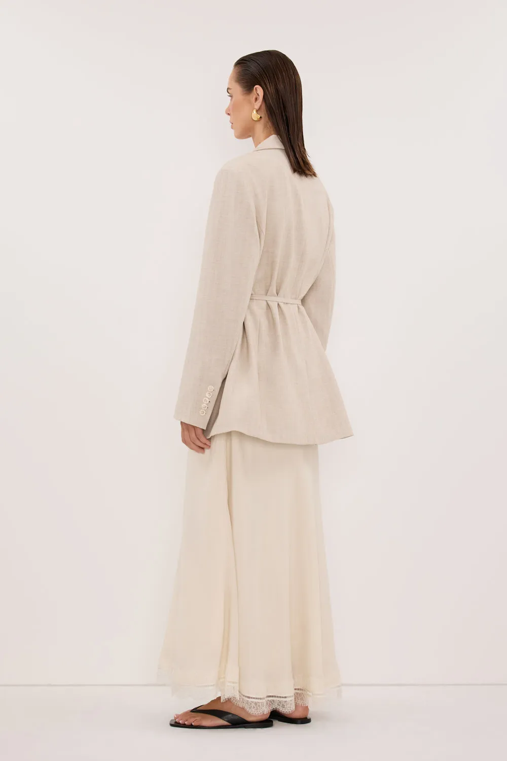 CYRUS NATURAL OVERSIZED TIE WAIST BLAZER sold by Dissh product image thumbnail 5