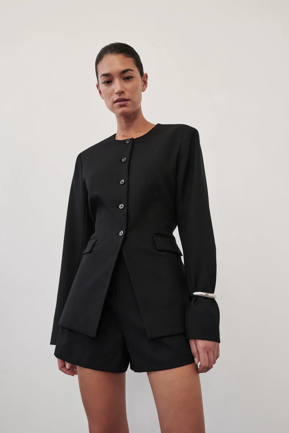 CYRUS BLACK COLLARLESS BLAZER sold by Dissh product image thumbnail 3