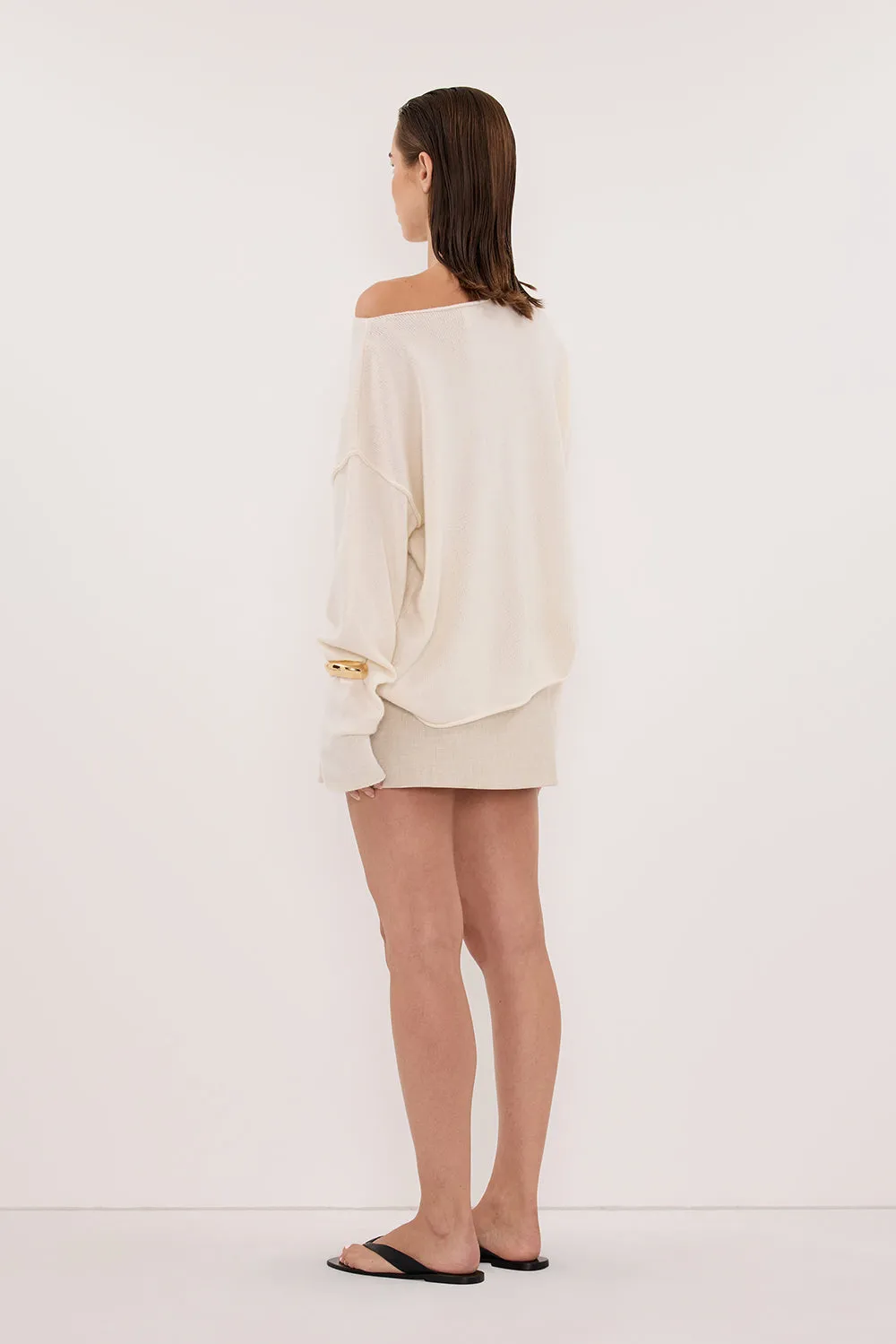 TESS IVORY BOATNECK KNIT JUMPER sold by Dissh product image thumbnail 4