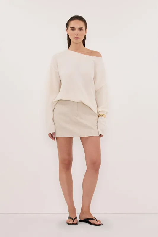 TESS IVORY BOATNECK KNIT JUMPER made by Dissh