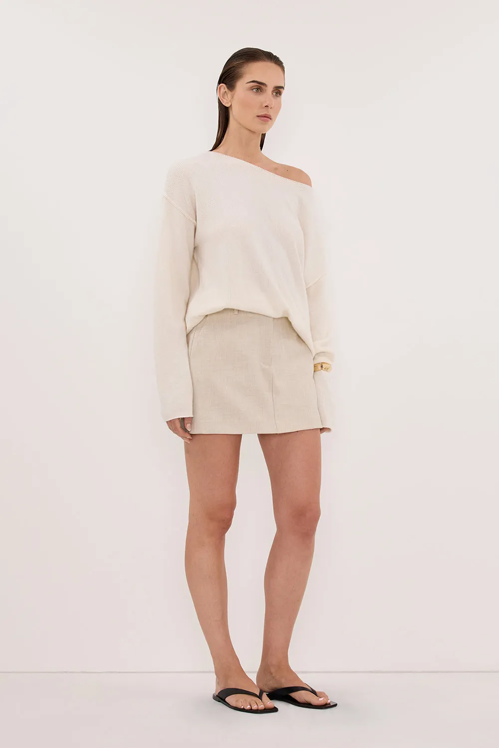 TESS IVORY BOATNECK KNIT JUMPER sold by Dissh product image thumbnail 3