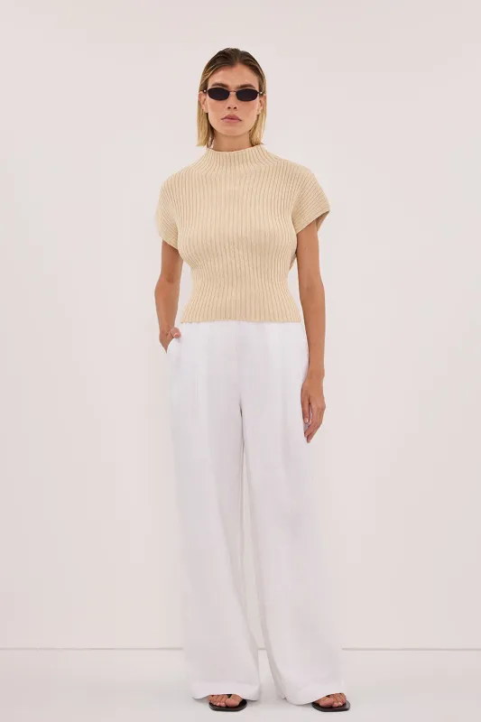 DELLA NATURAL KNIT TOP sold by Dissh