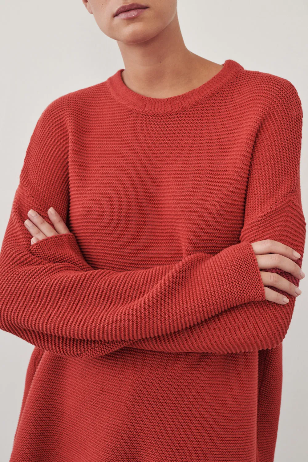 THEA BURNT RED COTTON KNIT JUMPER sold by Dissh product image thumbnail 5