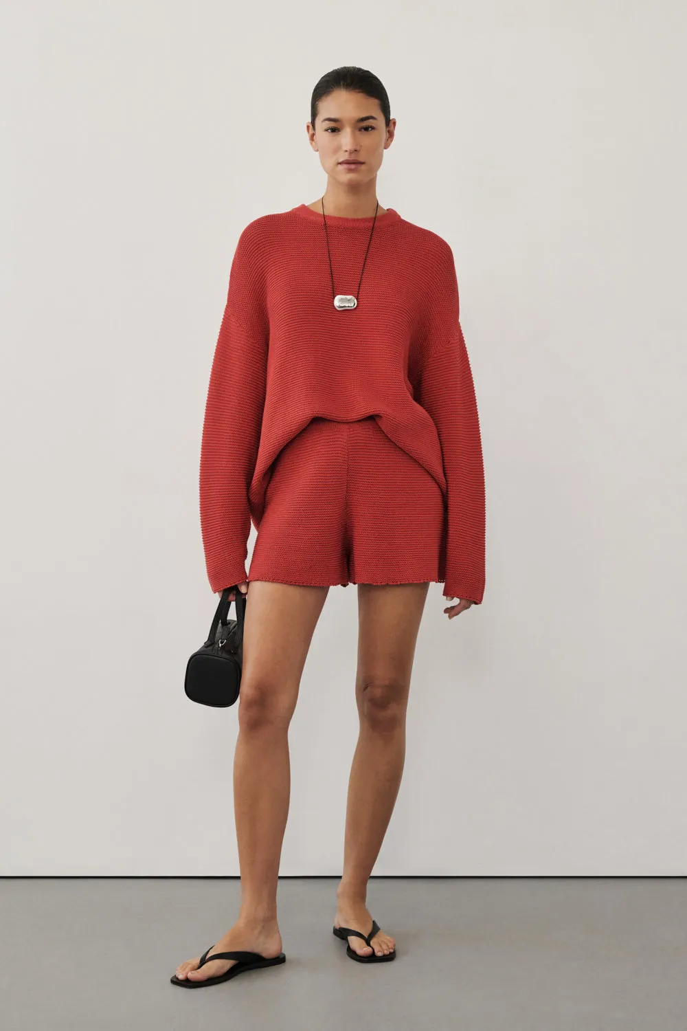 THEA BURNT RED COTTON KNIT JUMPER sold by Dissh
