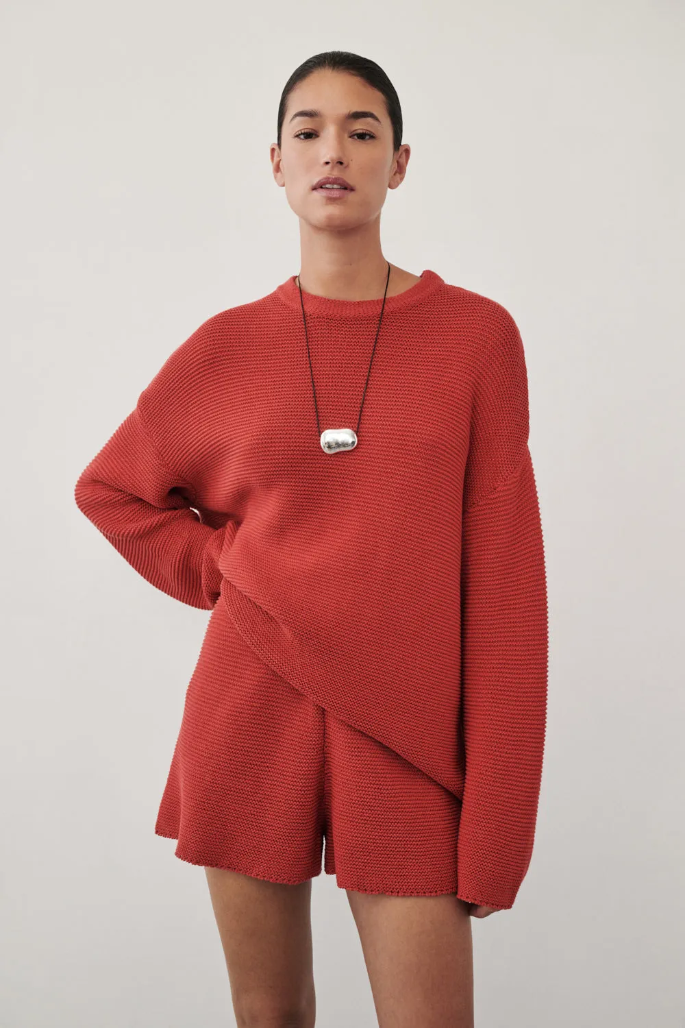 THEA BURNT RED COTTON KNIT JUMPER sold by Dissh product image thumbnail 2