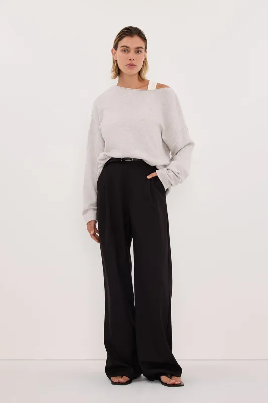 TESS SILVER BOATNECK KNIT JUMPER made by Dissh
