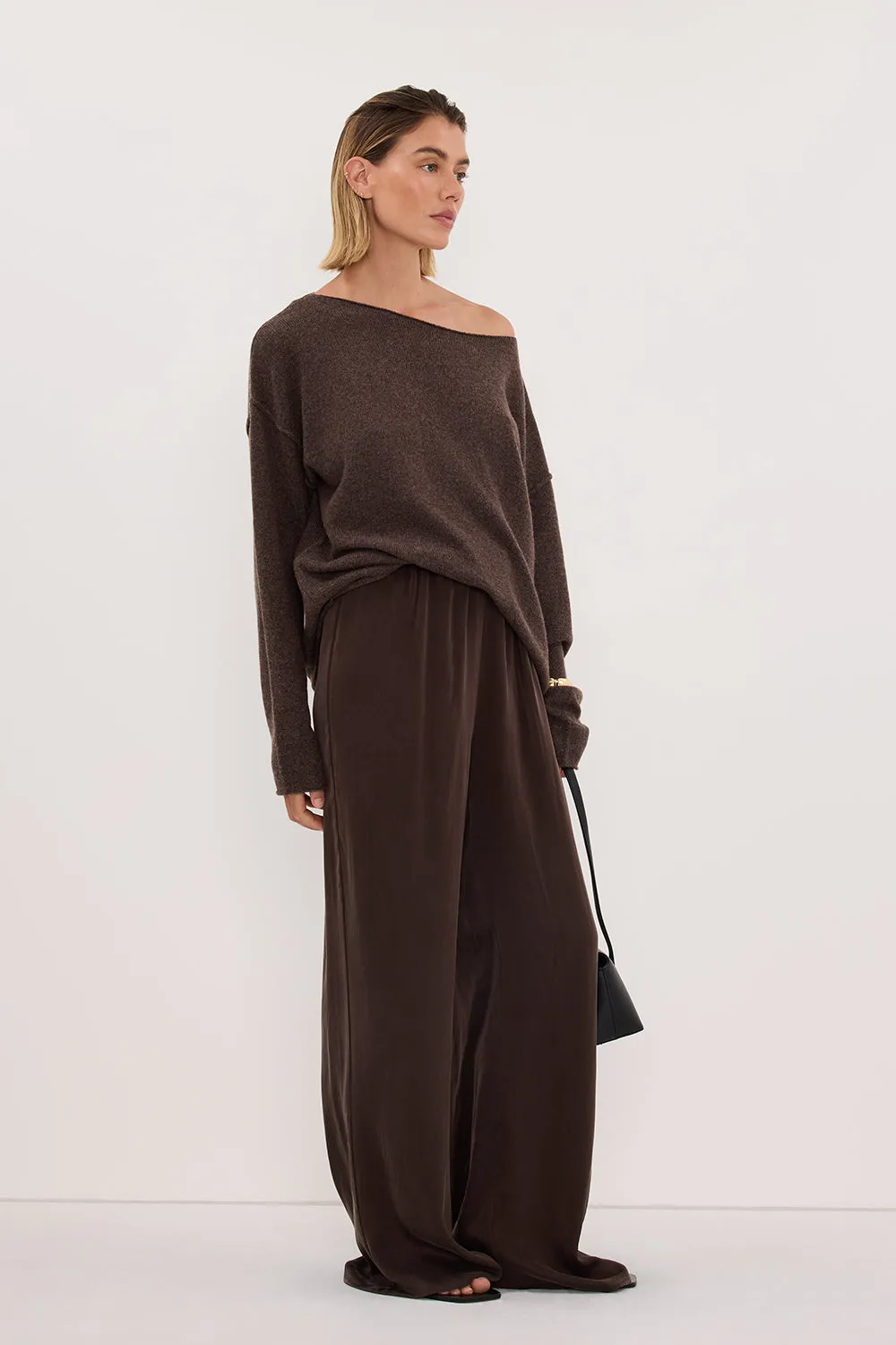 TESS CHOC MARLE BOATNECK KNIT JUMPER sold by Dissh product image thumbnail 3