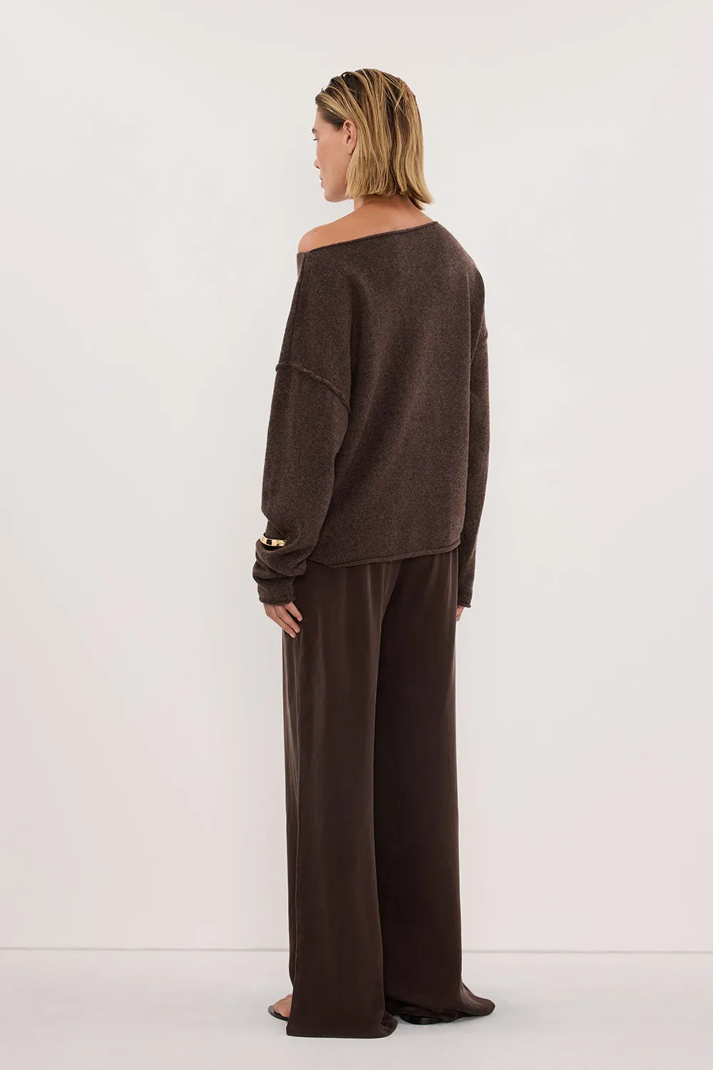 TESS CHOC MARLE BOATNECK KNIT JUMPER sold by Dissh product image thumbnail 4