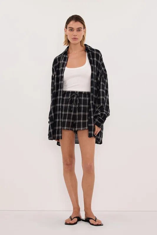 ANNALISE BLACK CHECK MICRO SHORT made by Dissh