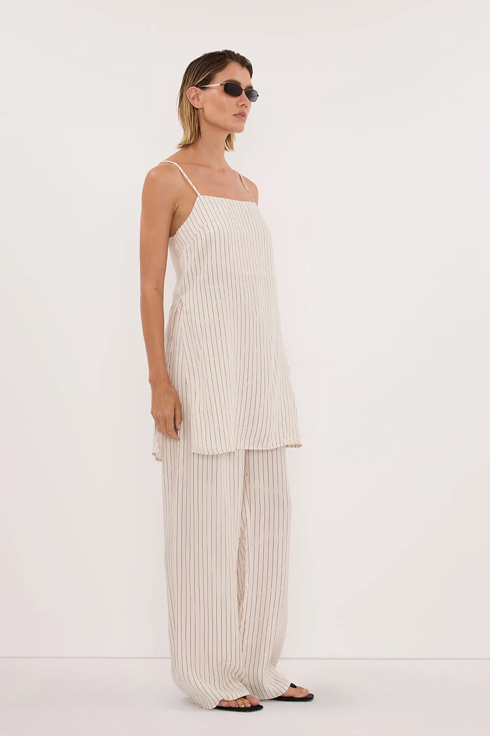 AMARA CREAM STRIPE CUPRO CAMI TOP sold by Dissh product image thumbnail 4