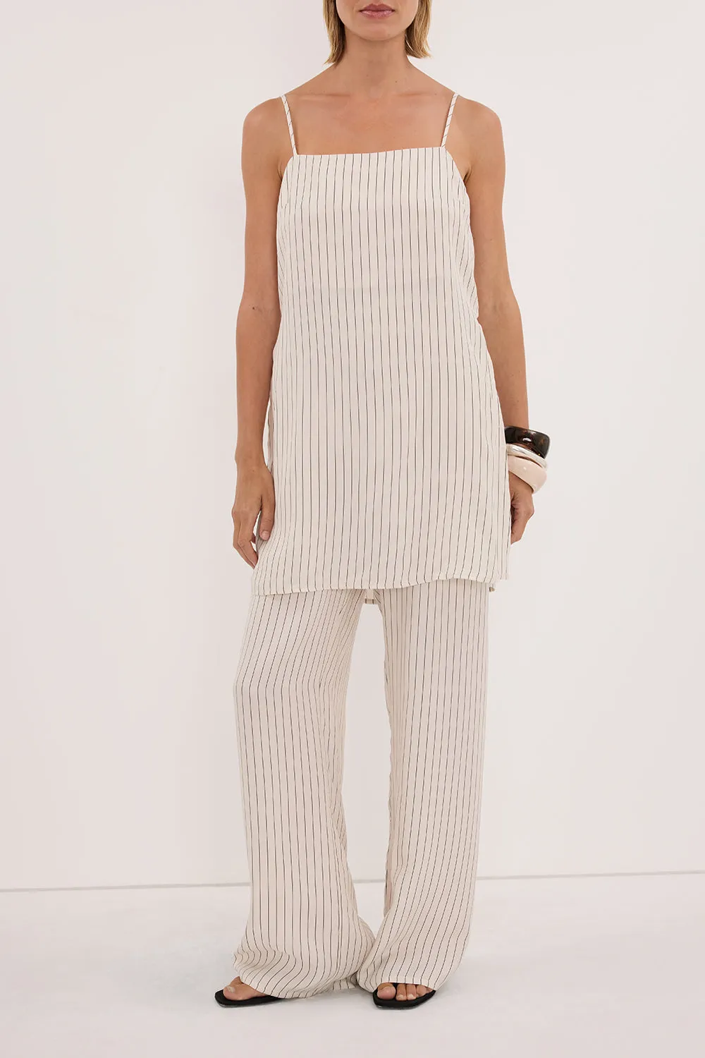 AMARA CREAM STRIPE CUPRO PANT sold by Dissh product image thumbnail 3