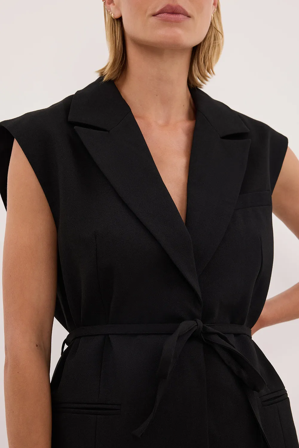 CYRUS BLACK SLEEVELESS WRAP VEST sold by Dissh product image thumbnail 5