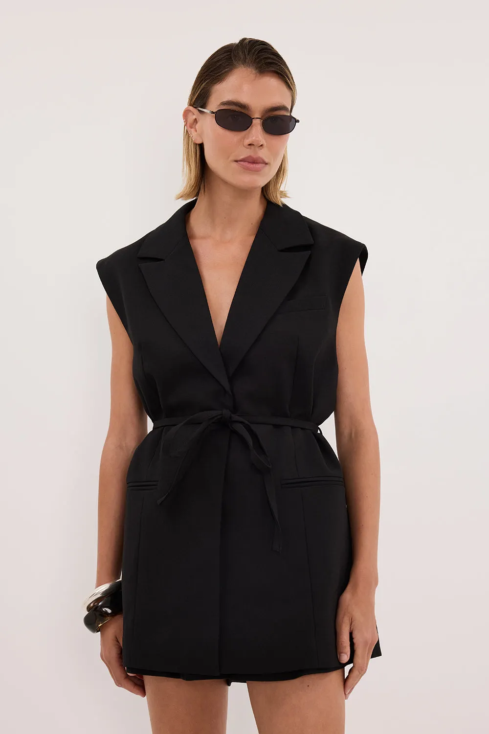 CYRUS BLACK SLEEVELESS WRAP VEST sold by Dissh product image thumbnail 2