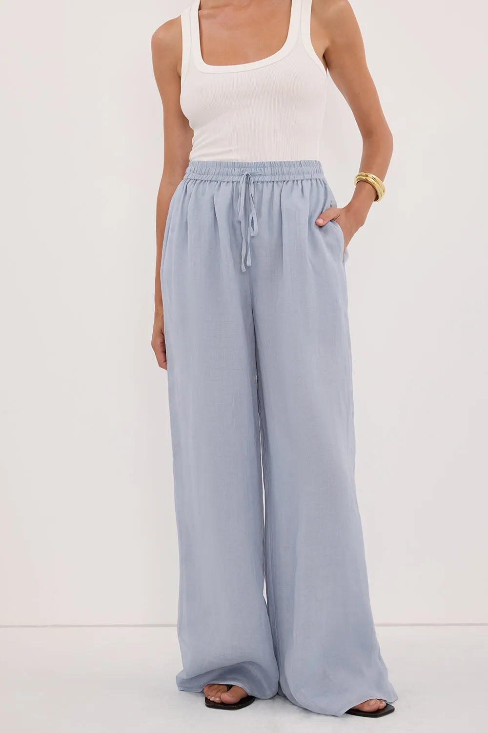 GINNY DUSTY BLUE RAMIE PANT sold by Dissh product image thumbnail 2
