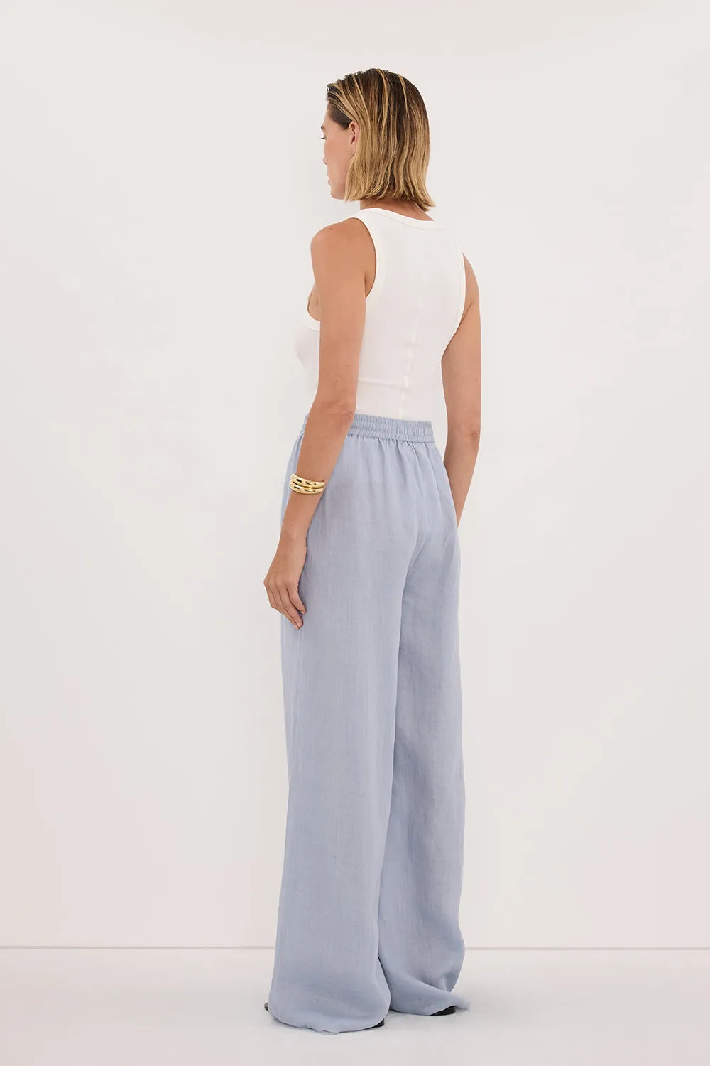GINNY DUSTY BLUE RAMIE PANT sold by Dissh product image thumbnail 4