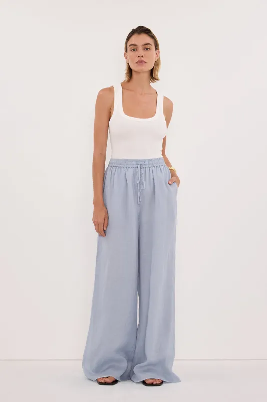 GINNY DUSTY BLUE RAMIE PANT sold by Dissh