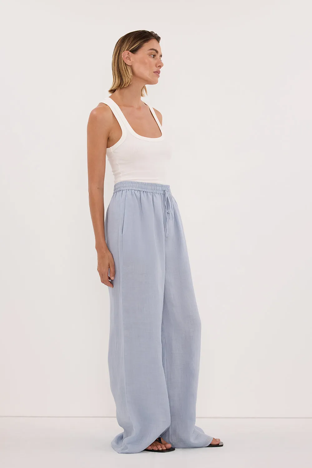 GINNY DUSTY BLUE RAMIE PANT sold by Dissh product image thumbnail 3