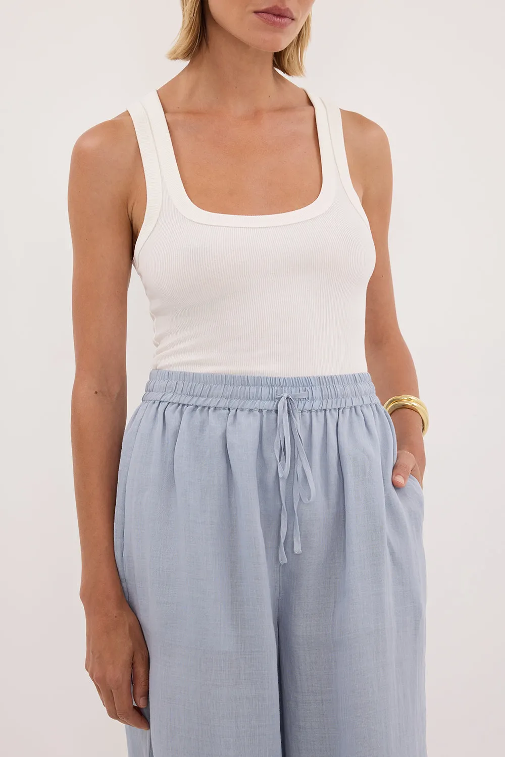 GINNY DUSTY BLUE RAMIE PANT sold by Dissh product image thumbnail 5