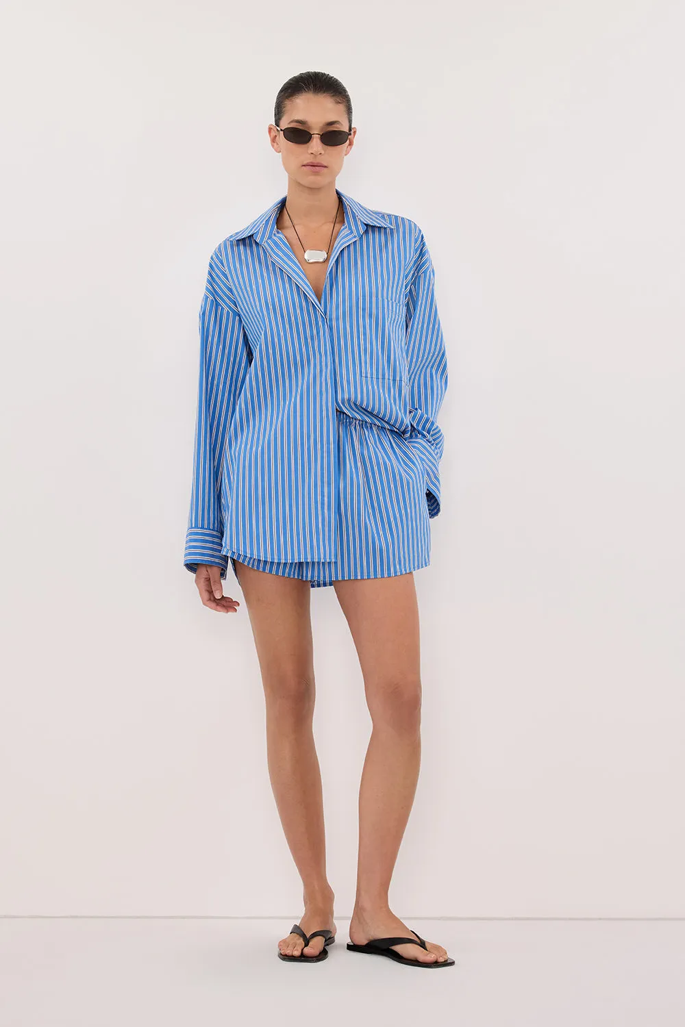 MISHA AZURE BLUE STRIPE SHORT sold by Dissh product image thumbnail 2