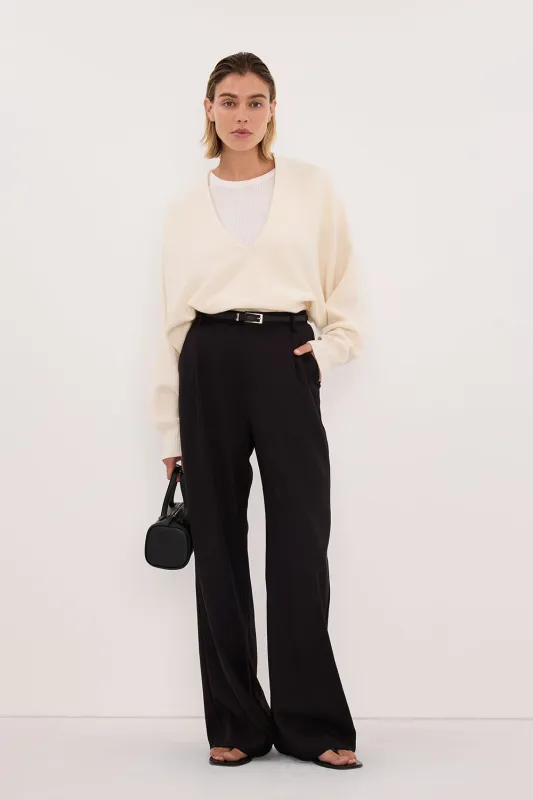 HARLEY BLACK STRAIGHT LEG PANT sold by Dissh