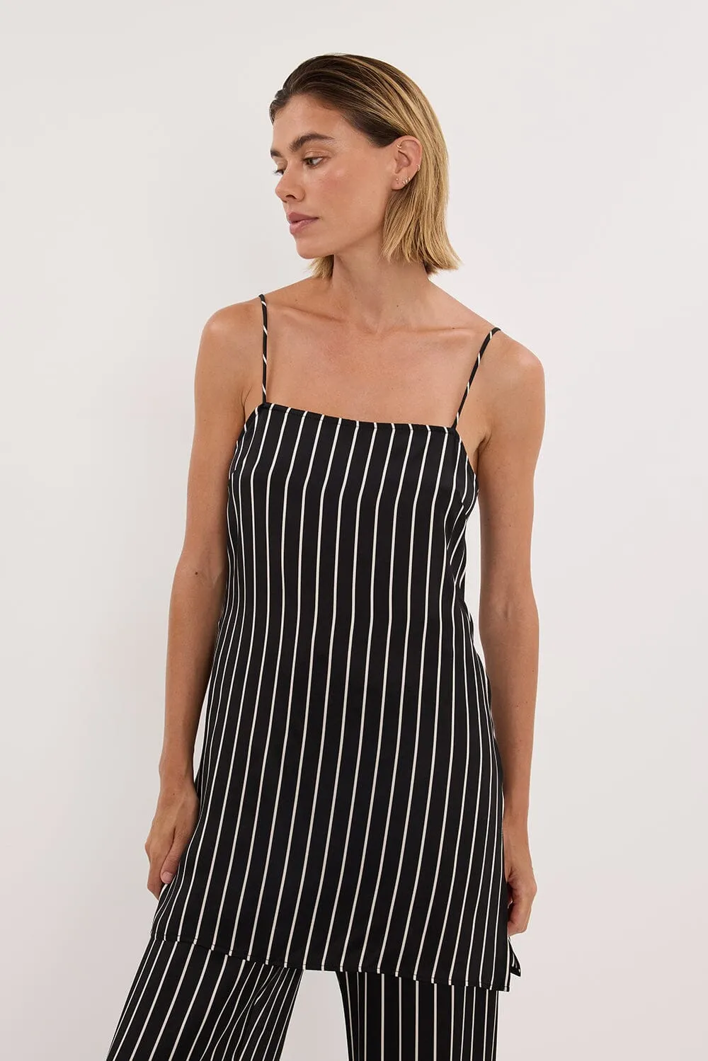 ADRIENNE BLACK STRIPE SILK CAMI sold by Dissh product image thumbnail 2