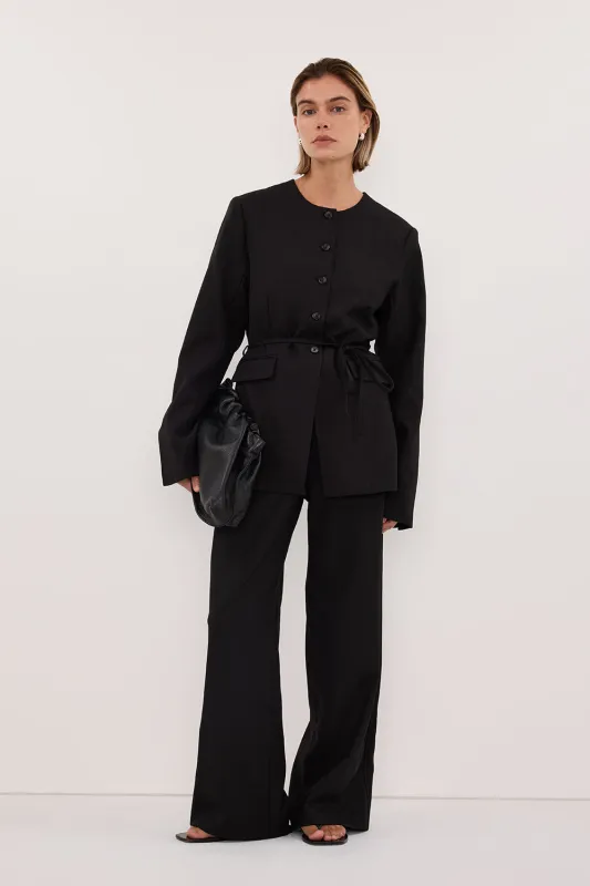 CYRUS BLACK ELASTICATED PANT sold by Dissh