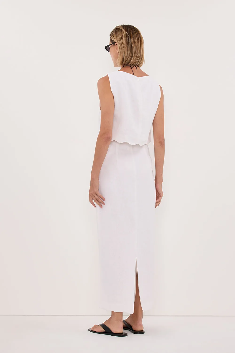LELA WHITE LINEN CROP TOP sold by Dissh product image thumbnail 4