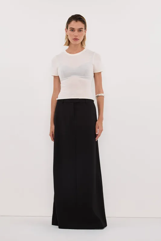PARKER BLACK TAILORED MAXI SKIRT made by Dissh